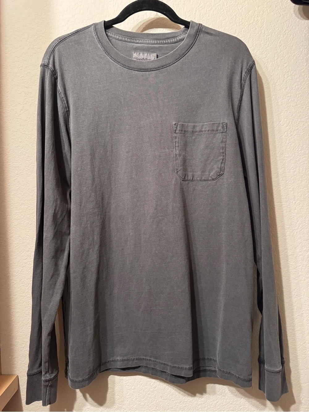 Goodfellow Long Sleeve Pocket Shirt - Charcoal Gray, Large